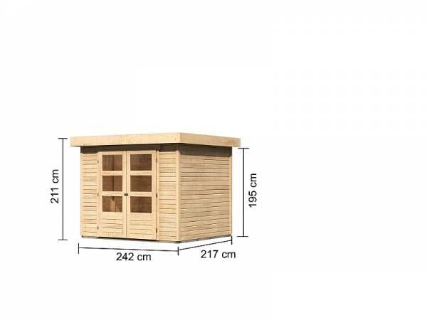 Karibu Woodfeeling Gartenhaus Askola 3 natur 19 mm
