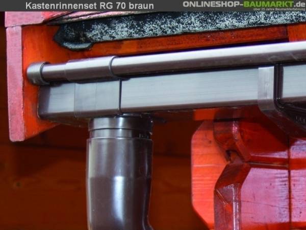 Dachrinnen Set RG 70 braun 600 cm Pultdach