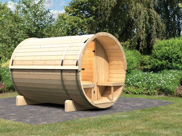 Karibu Fass - Sauna 2 42 mm ohne Ofen - Saunahaus Karibu Fass - Sauna 2 42 mm ohne Ofen - Saunahaus