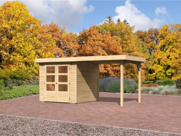 Karibu Aktions-Gartenhaus Jever 2 mit Anbaudach 2,40 Meter Karibu Aktions-Gartenhaus Jever 2 mit Anbaudach 2,40 Meter