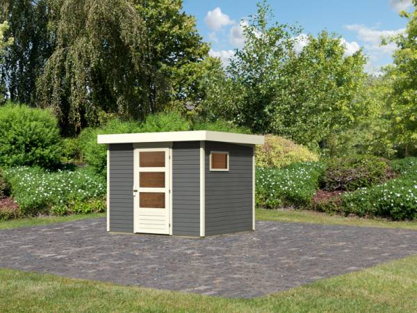 Karibu Woodfeeling Gartenhaus Oburg 3 terragrau 19 mm Karibu Woodfeeling Gartenhaus Oburg 3 terragrau 19 mm