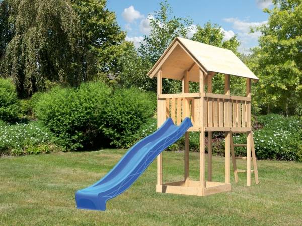 Akubi Spielturm Danny mit Rutsche in blau Akubi Spielturm Danny mit Rutsche in blau