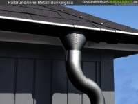 Metall-Dachrinne dunkelgrau Viereckdach 4 x 600 cm