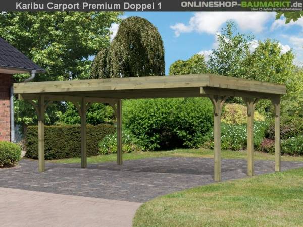 Karibu Carport Premium Doppel 1 ohne Einfahrtsbogen kdi Karibu Carport Premium Doppel 1 ohne Einfahrtsbogen kdi