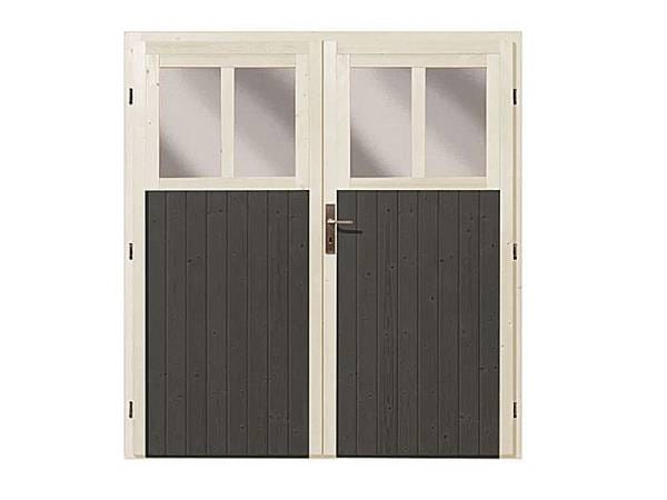 Karibu Doppeltür für Gartenhaus Wandlitz terragrau