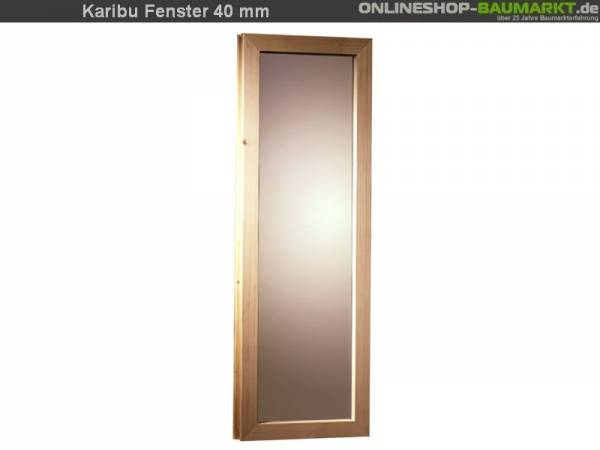 Karibu Fenster für 40 mm Sauna bronziert Iso-Glas