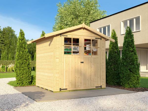 Weka Gartenhaus 316 Größe 1 mit Doppeltür natur