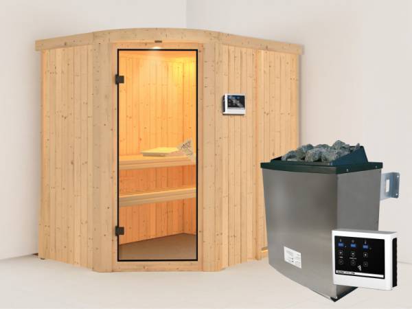 Karibu Sauna Lavea- 4,5 kW Ofen ext. Strg- Rundbogen