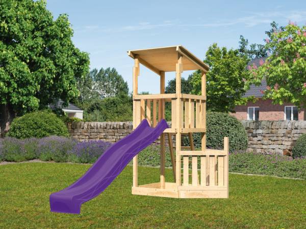 Akubi Spielturm Anna + Rutsche violett + Schiffsanbau unten Akubi Spielturm Anna + Rutsche violett + Schiffsanbau unten