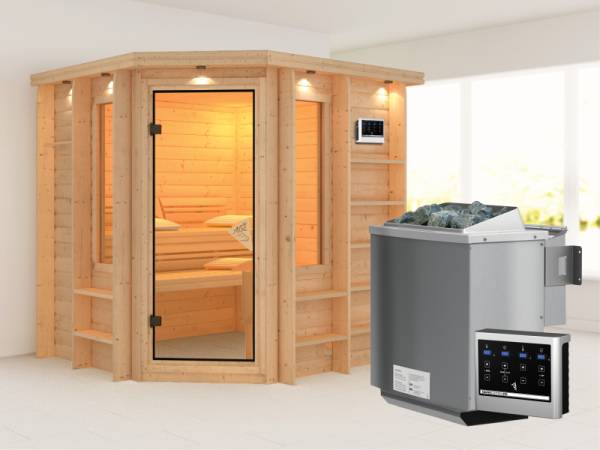 Cortona - Karibu Sauna Premium inkl. 9-kW-Bioofen