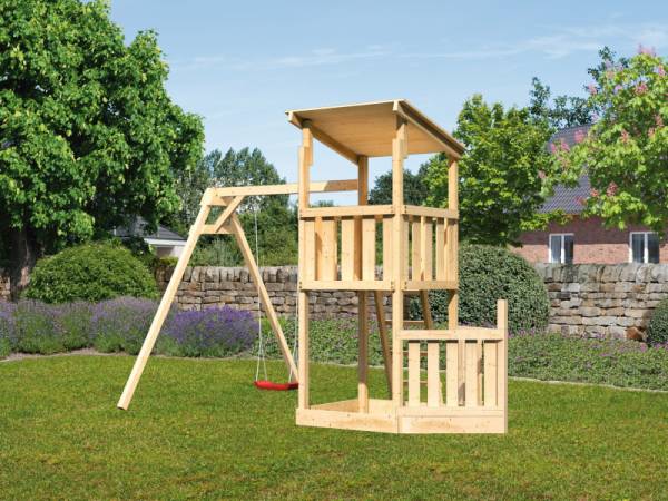 Akubi Spielturm Anna + Einzelschaukel + Schiffsanbau unten Akubi Spielturm Anna + Einzelschaukel + Schiffsanbau unten