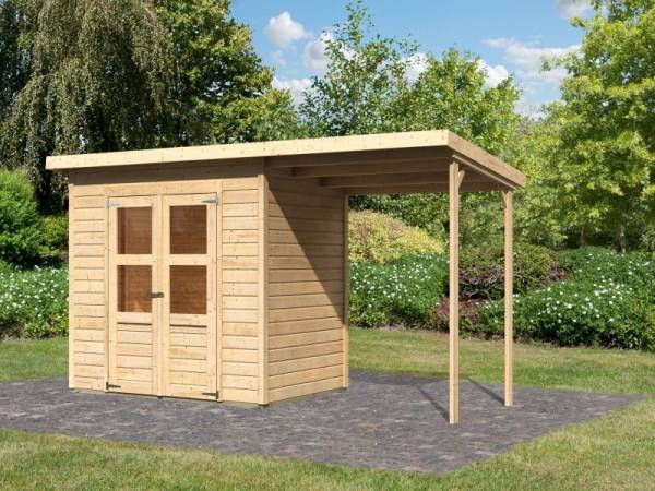 Karibu Gerätehaus Merseburg 3 SET mit Anbaudach Karibu Gerätehaus Merseburg 3 SET mit Anbaudach