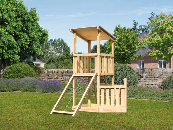 Akubi Spielturm Anna + Netzrampe + Schiffsanbau unten Akubi Spielturm Anna + Netzrampe + Schiffsanbau unten