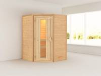Karibu Sauna Franka 38 mm ohne Dachkranz- ohne Ofen- energiesparende Tür