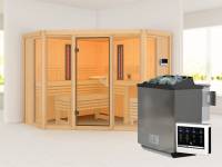 Karibu Multifunktions-Sauna Asta mit 9 kW Bioofen und Infrarotstrahler