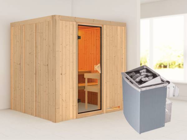 Sodin - Karibu Sauna inkl. 9-kW-Ofen - ohne Dachkranz - Sodin - Karibu Sauna inkl. 9-kW-Ofen - ohne Dachkranz -