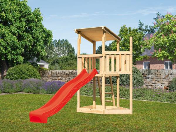 Akubi Spielturm Anna + Rutsche rot + Schiffsanbau oben Akubi Spielturm Anna + Rutsche rot + Schiffsanbau oben