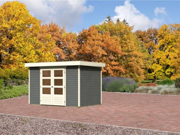 Karibu Aktions-Gartenhaus Jever 4 terragrau 19 mm Karibu Aktions-Gartenhaus Jever 4 terragrau 19 mm