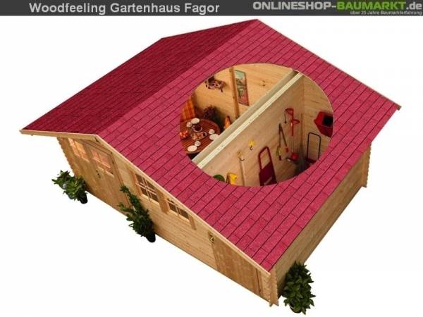 Karibu Woodfeeling Gartenhaus Lagor 1 40 mm 2-Raum-Haus