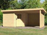 Karibu Woodfeeling Gartenhaus Neuruppin 3 natur mit Schleppdach 2,40 Meter, Seiten- und Rückwand