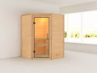 Karibu Sauna Franka 38 mm ohne Dachkranz- ohne Ofen- klarglas Tür