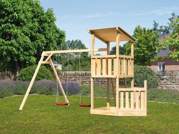 Akubi Spielturm Anna + Doppelschaukel + Schiffsanbau unten Akubi Spielturm Anna + Doppelschaukel + Schiffsanbau unten