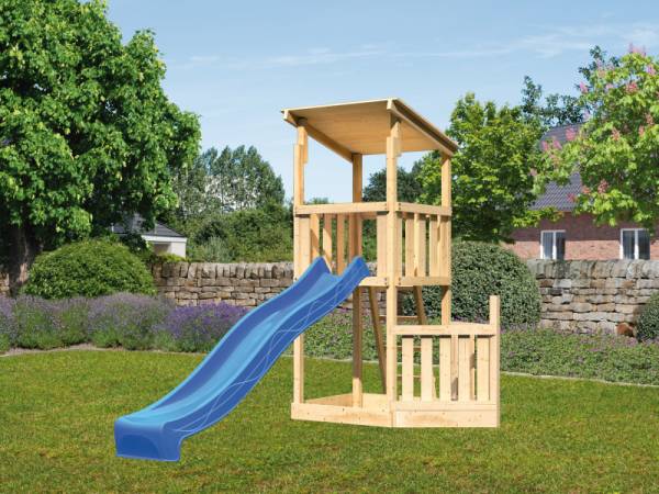 Akubi Spielturm Anna + Rutsche blau + Schiffsanbau unten Akubi Spielturm Anna + Rutsche blau + Schiffsanbau unten