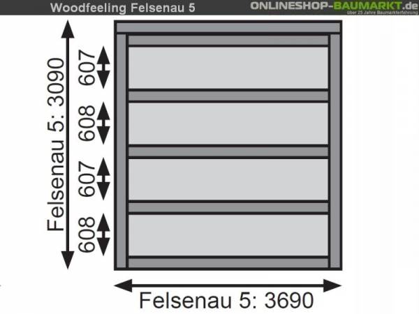 Woodfeeling Gartenhaus 38 mm Felsenau Gr. 5