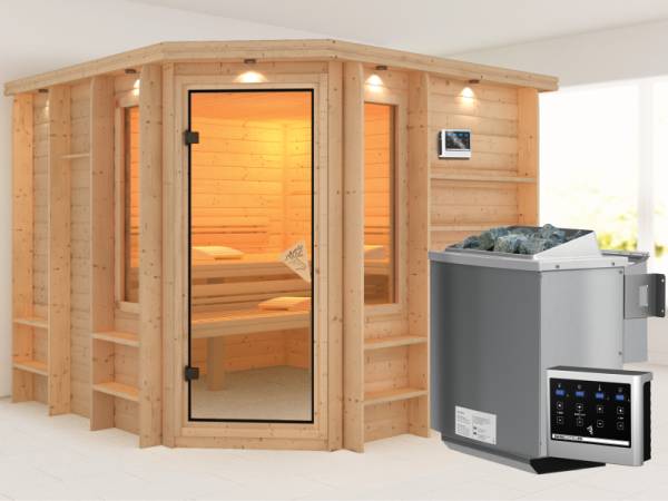 Marona - Karibu Sauna Premium inkl. 9-kW-Bioofen
