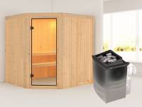 Karibu Sauna Bodo- klassische Saunatür- 4,5 kW Ofen integr. Strg