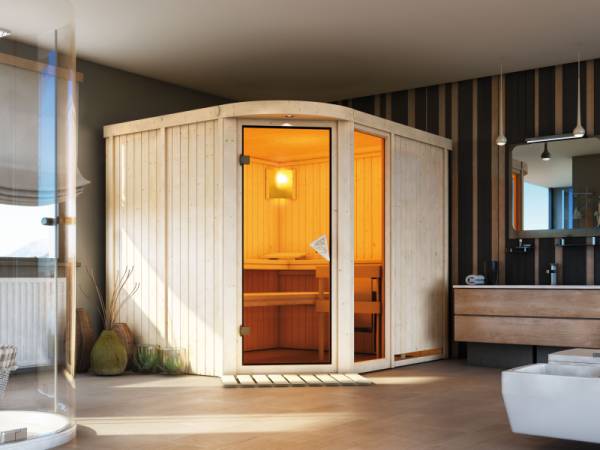 Lakura - Karibu Sauna ohne Ofen - mit Rundbogen -