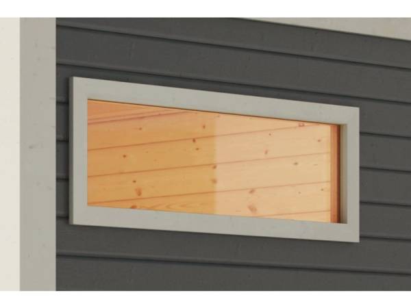 Karibu Saunafenster elfenbeinweiß für 38/40 mm stark, Klarglas