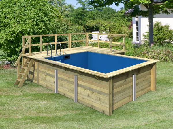 Karibu Rechteck Pool Größe 2 inkl. Terrasse 3,5 m und Seitenterrasse Karibu Rechteck Pool Größe 2 inkl. Terrasse 3,5 m und Seitenterrasse