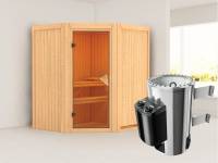 Tonja - Karibu Sauna Plug & Play inkl. 3,6 kW-Ofen int. Steuerung - ohne Dachkranz -