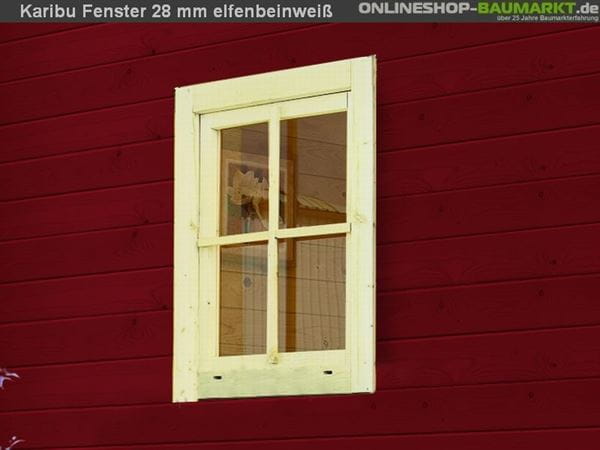 Karibu Fenster l/änglich gro/ß 28 mm elfenbeinwei/ß