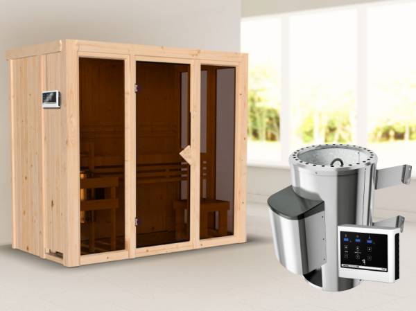Karibu Sauna Irava 2 inkl. 3,6 kW Ofen ext. Steuerung