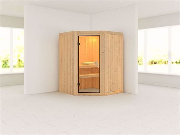 Larin - Karibu Sauna ohne Ofen - ohne Dachkranz - Larin - Karibu Sauna ohne Ofen - ohne Dachkranz -