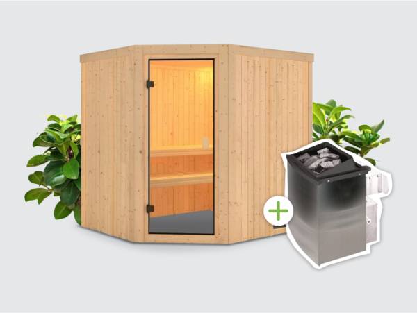 OSB smart choice Sauna Badillo inkl. 9 kW Ofen integr. Steuerung, mit klassischer Saunatür