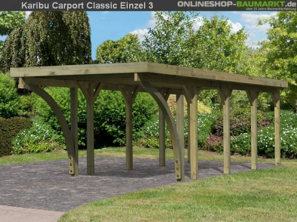 Karibu Carport Classic Einzel 3 mit 2 Einfahrtsbögen kdi Karibu Carport Classic Einzel 3 mit 2 Einfahrtsbögen kdi