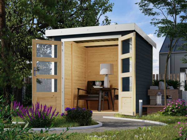 Karibu Hybrid Gartenhaus Jupiter 2 C anthrazit/weiß