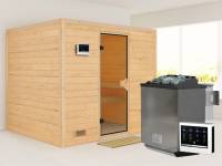 Sonara - Karibu Sauna inkl. 9-kW-Bioofen - ohne Dachkranz -