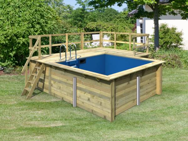 Karibu Rechteck Pool Größe 1 inkl. Terrasse 3,5 m und Seitenterrasse Karibu Rechteck Pool Größe 1 inkl. Terrasse 3,5 m und Seitenterrasse