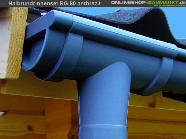 Dachrinnen Set RG 80 anthrazit Erkerhaus Typ 06